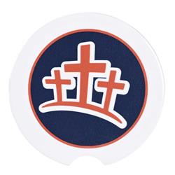 CC-43 Car Coasters Orange Crosses 2 Pk