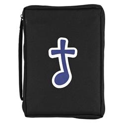 BCK-M1013 Bible Cover Blue Music Note Black Medium