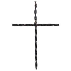 MWC-412 Wall Cross Black Twisted Metal 15.5H