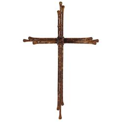MWC-413 Wall Cross Brown Metal 10.5H
