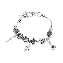 30-4985T FOOTPRINTS BRACELET SILVER PLATE LOBSTER