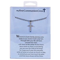 35-8082 Necklace 18 Chain Thin Box Cross 1st Com