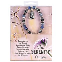 35-8091 Bead Bracelet Serenity Prayer Blue