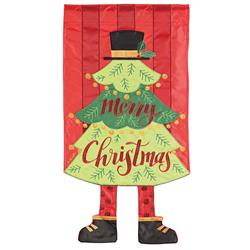 M011875 13 x 18 in. Crazy Leg Christmas Tree Polyester Garden Flag