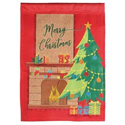 M011861 13 x 18 in. Tree Merry Christmas Polyester Double Applique Garden Flag