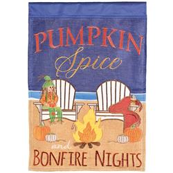 M011880 13 x 18 in. Fall Beach Bonfire Polyester Double Applique Garden Flag