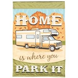 M011839 13 x 18 in. Fall C Class Camper Polyester Double Applique Garden Flag