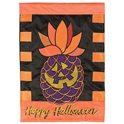 M011881 13 x 18 in. Pineapple Jack O Lantern Double Applique Garden Flag