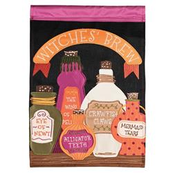 M011883 13 x 18 in. Witches Brew Polyester Double Applique Garden Flag