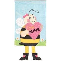 M011877 13 x 18 in. Crazy Leg Bee Mine Polyester Garden Flag