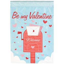 M011868 13 x 18 in. Welcome Hearts Mailbox Double Applique Garden Flag