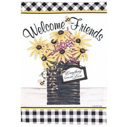 M080235 13 x 18 in. Welcome Friends Polyester Print Garden Flag