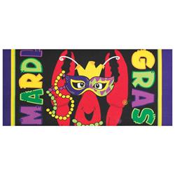 DM011892 10 x 22 in. Insert Mardi Gras Crawfish Mask Doormat