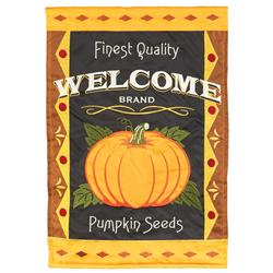 M001845 29 x 42 in. Welcome Pumpkin Polyester Double Applique Garden Flag - Large
