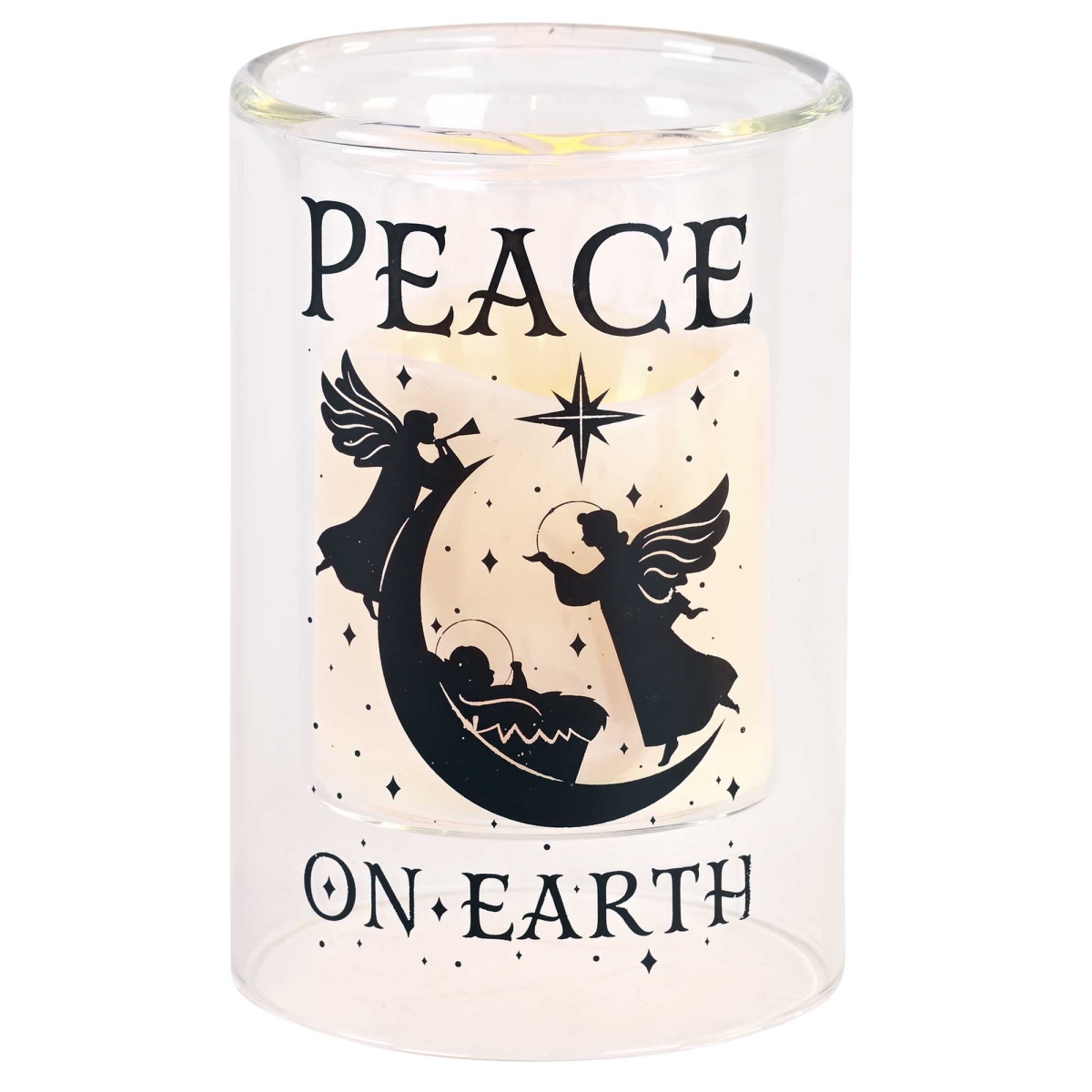 GCH-06-14S Candleholder Peace On Earth 6In