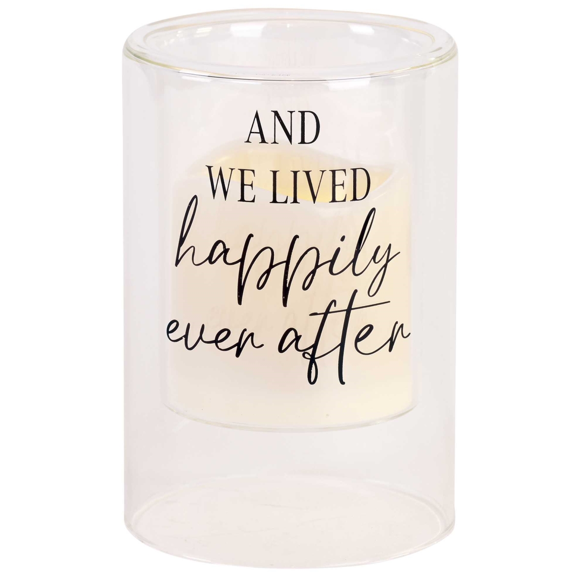 GCH-06-3 Candleholder And We Lived Happily 6In