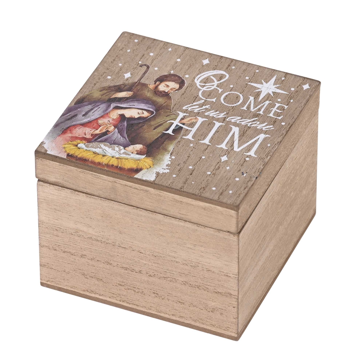 Keepsake Box O Come Let Us Adore Him 4x4