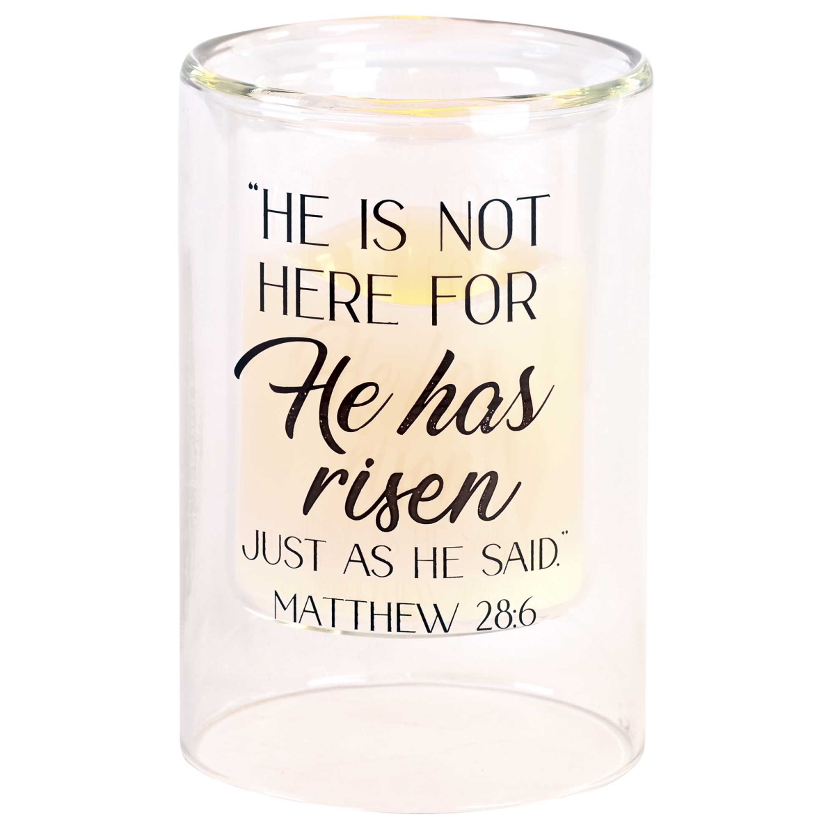 GCH-06-6 Candleholder He Has Risen Matthew 28:6