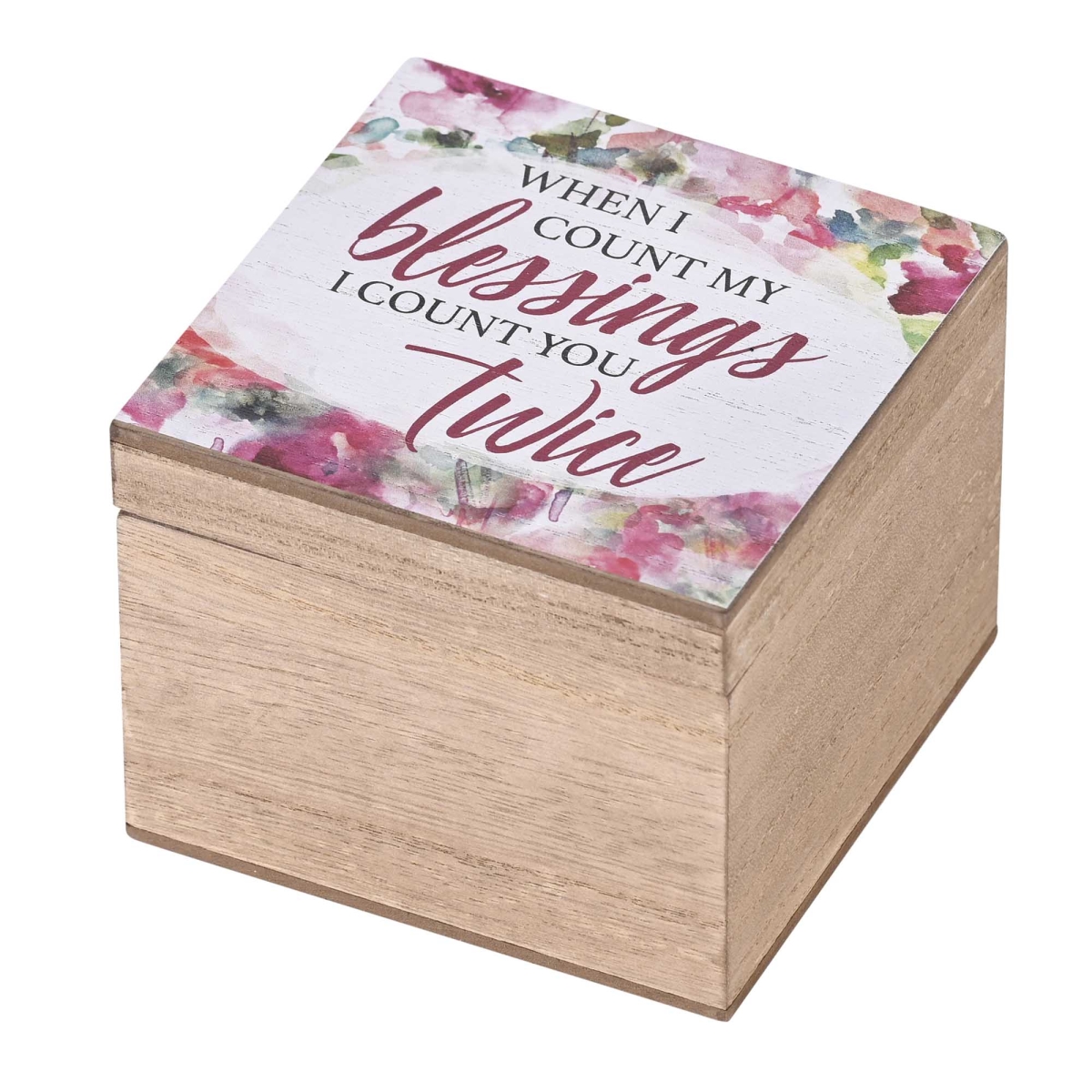 EWOODBOX-44-25S Keepsake Box I Count My Blessings 4x4