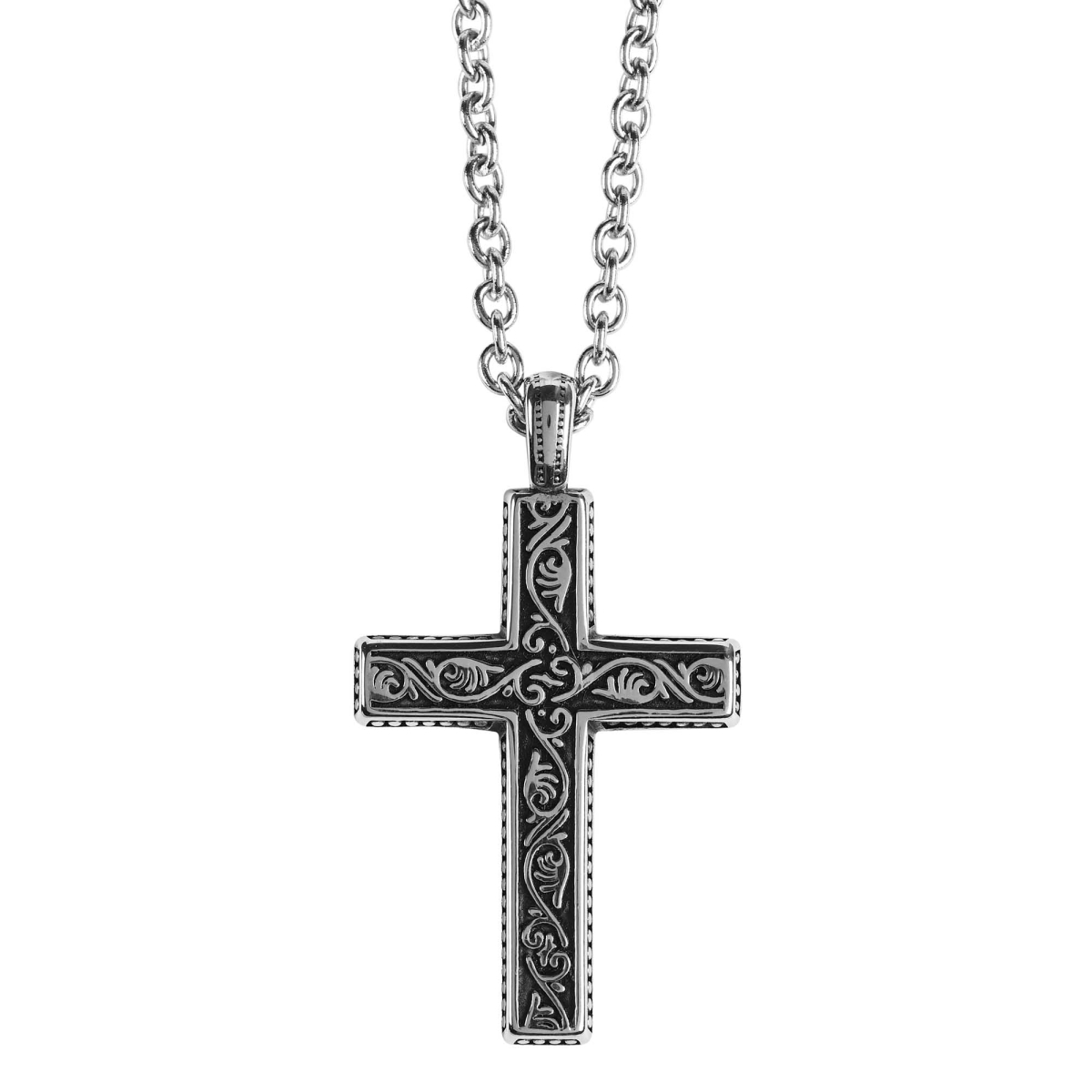 32-6789 Necklace Antique Wheat Cross 24Inch