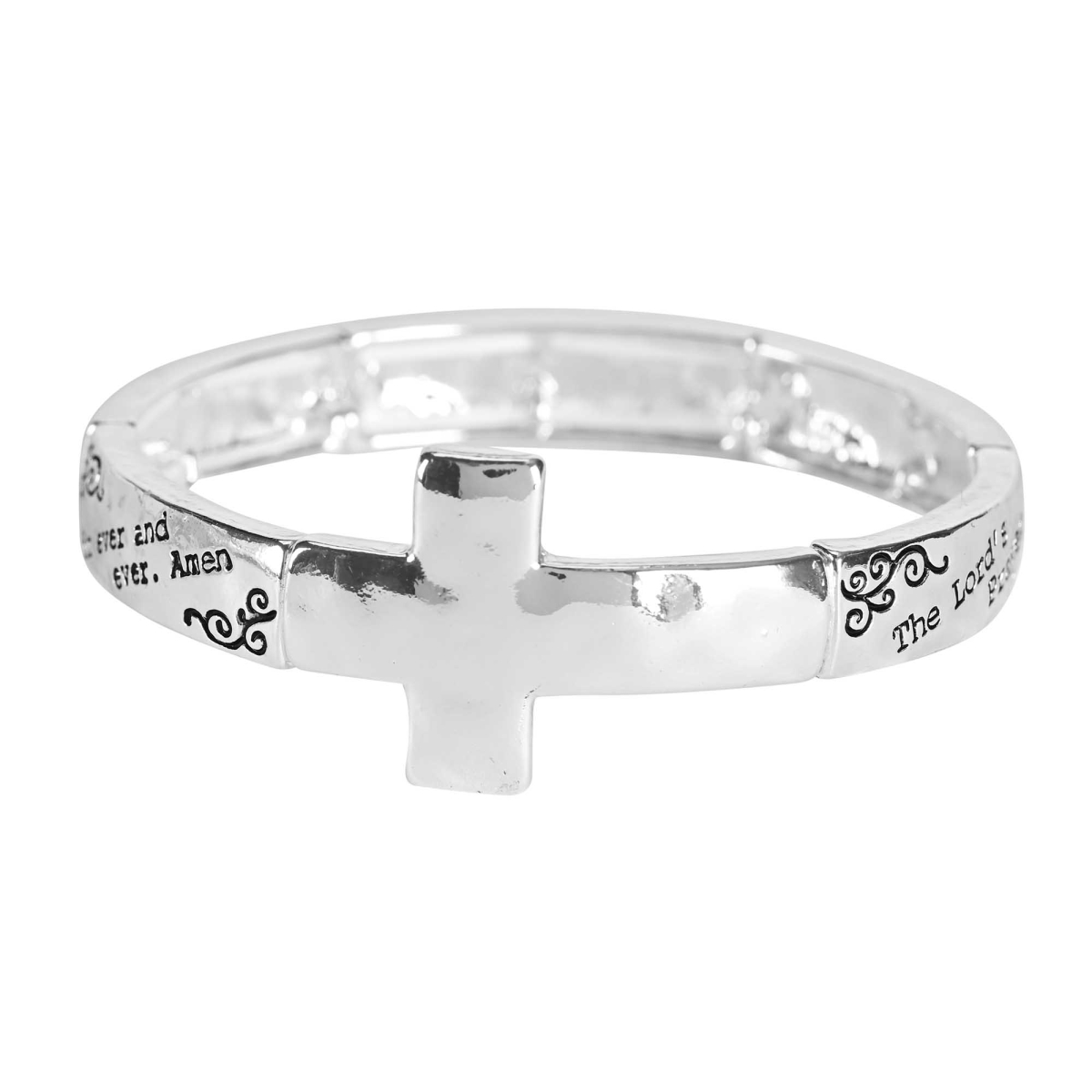 30-4989T Stretch Bracelet Lords Prayer Cross