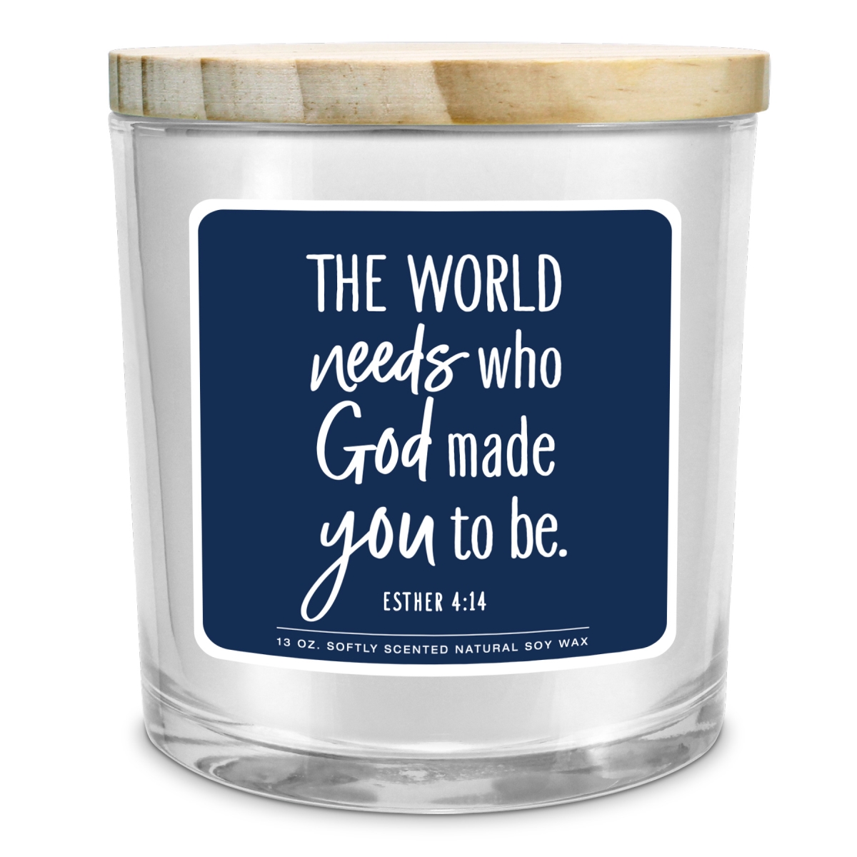 35008 Soy Candle The World Needs God Blue 13Oz