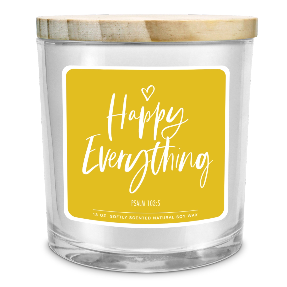 35013 Soy Candle Happy Everything Yellow 13Oz
