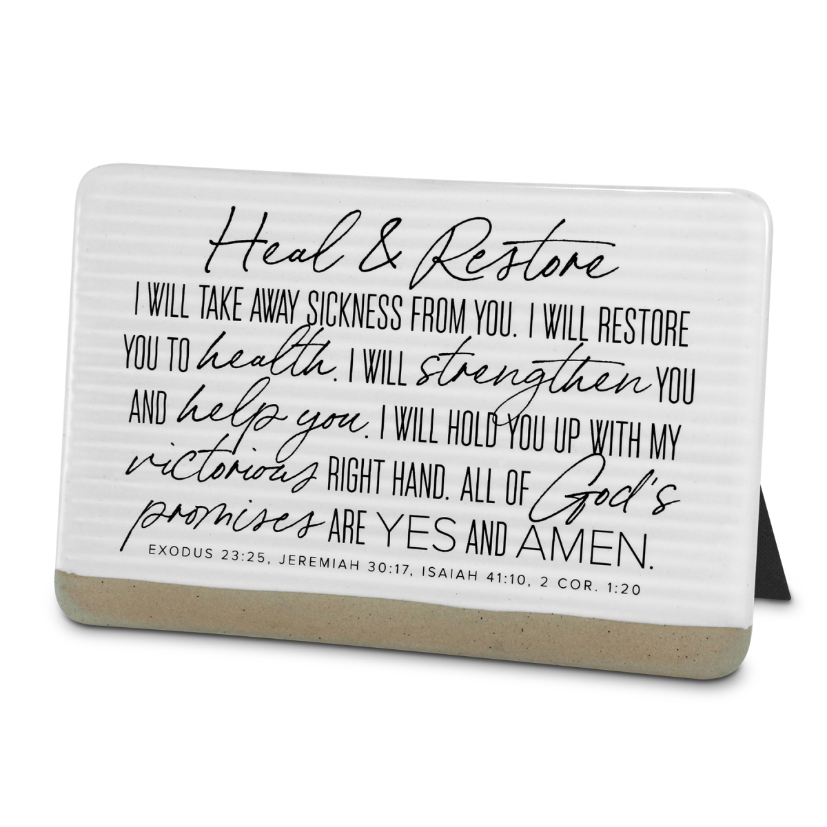 40481 Tabletop Plaque Heal And Restore White
