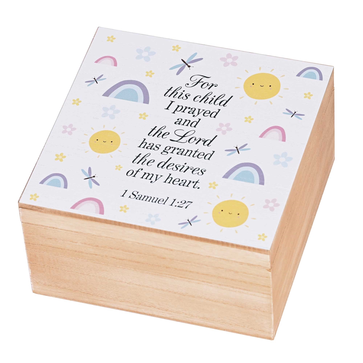 WOODBOX-149 Keepsake Box For This Child I Prayed MDF
