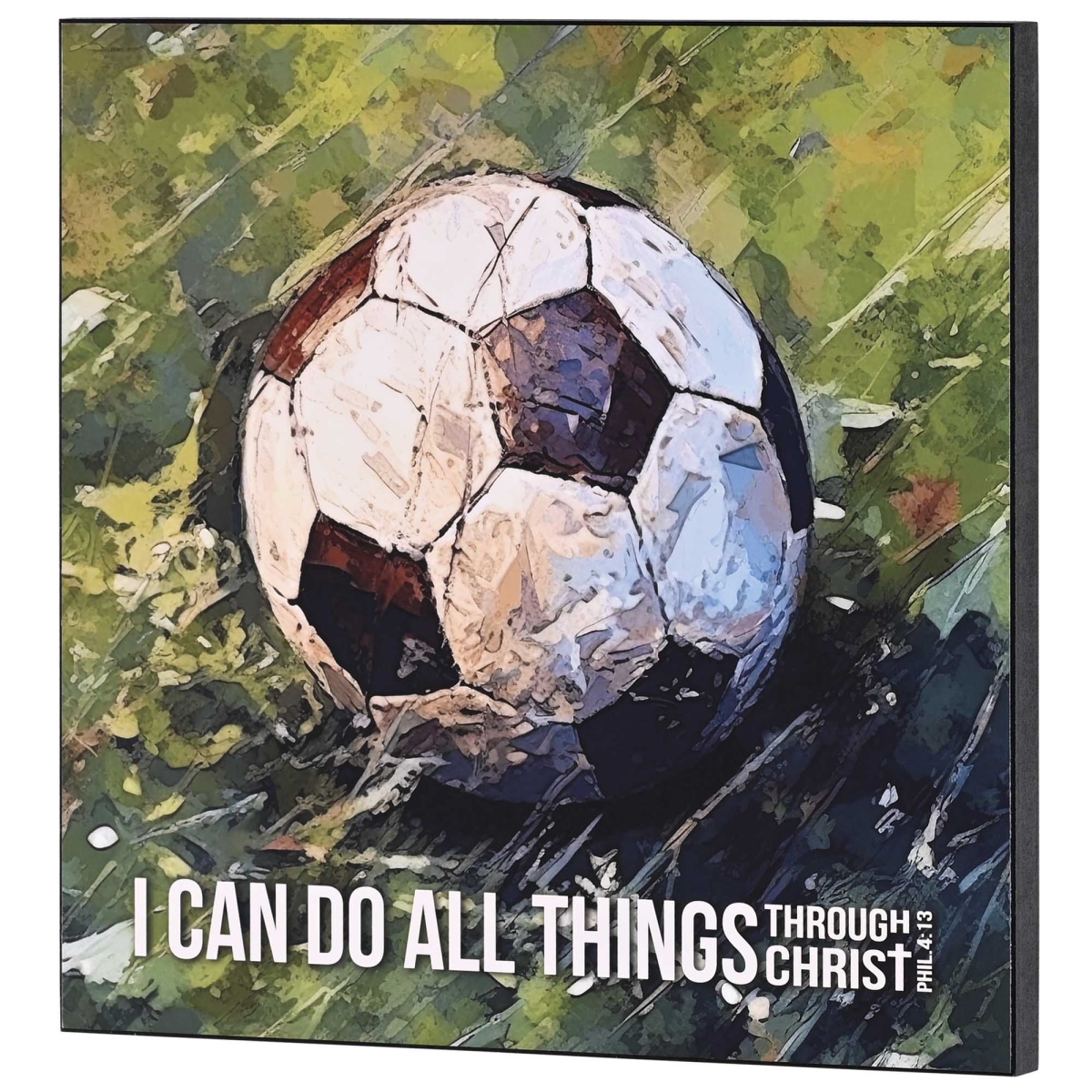 PLK1212-363 Wall Plaque Soccer I Can Do All Things
