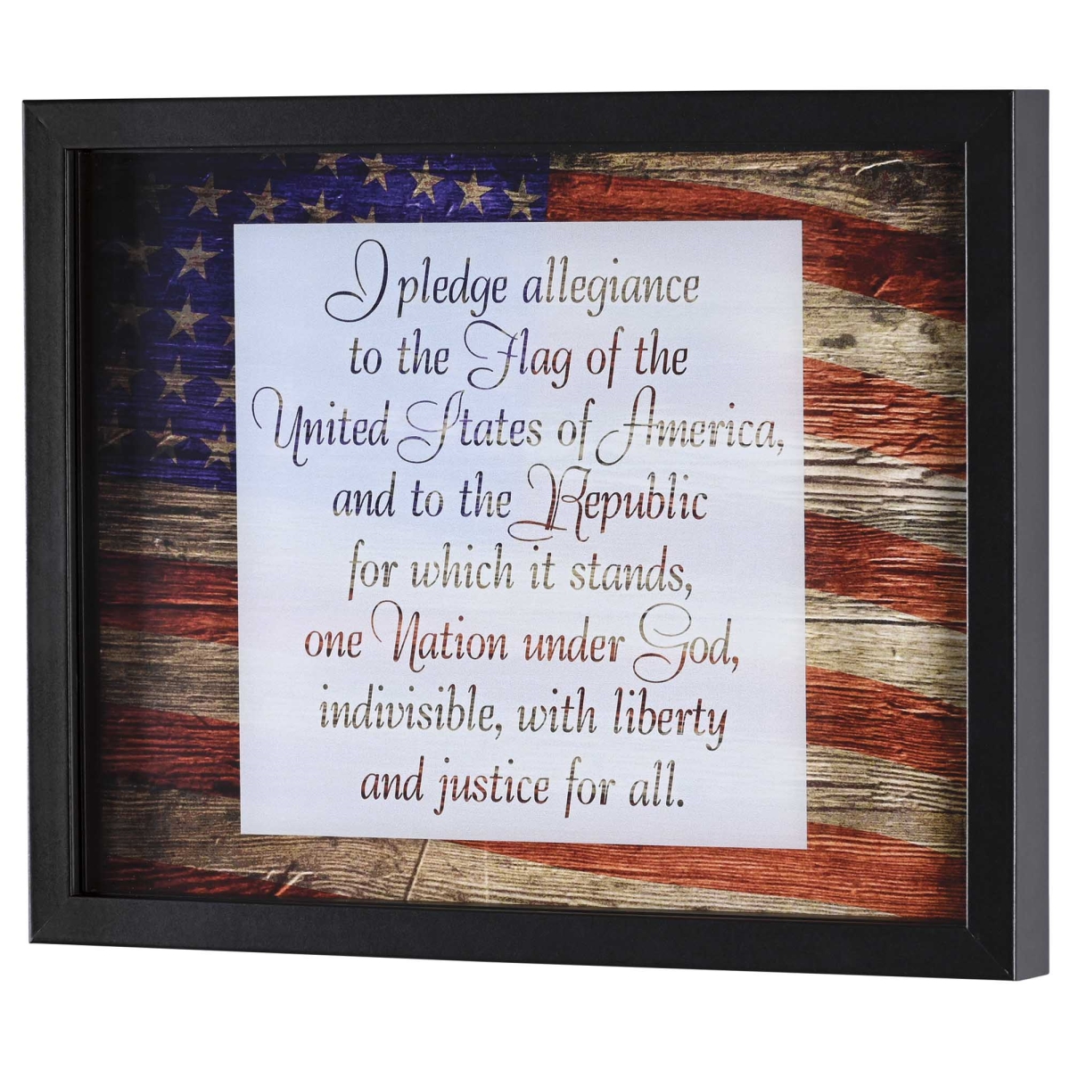 FRMWDBL-1411-77 Framed Wall Art Pledge Allegiance 14x11