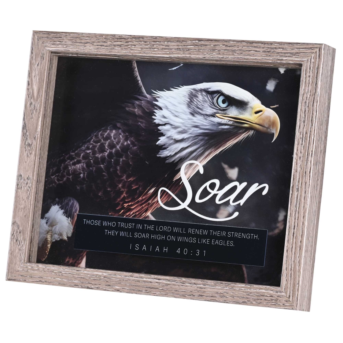 FRMWDWG-108-75 Framed Art Eagle Soar Isiah 40:31 10x8