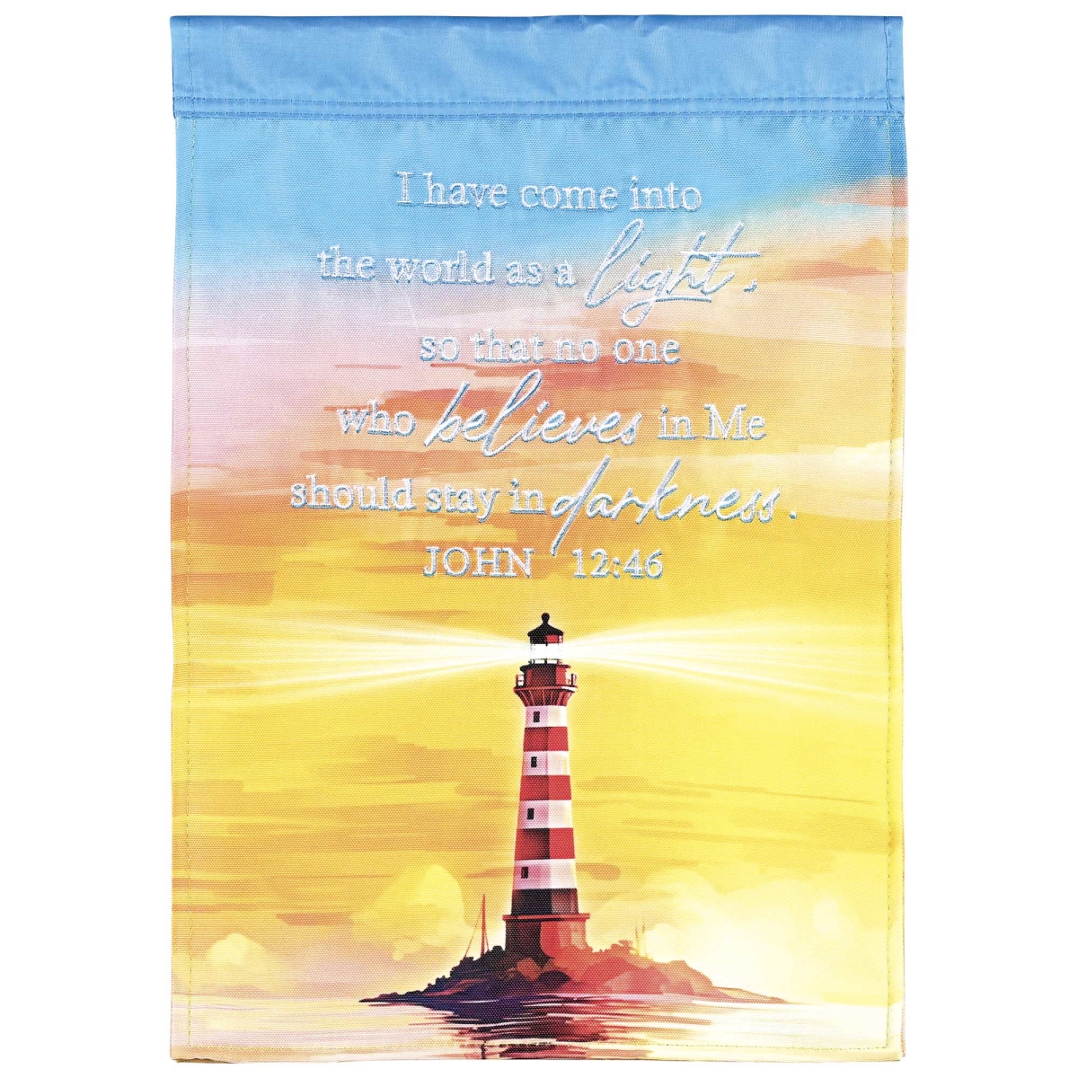 FLAG-2145 Flag Lighthouse John 12:46 13x18