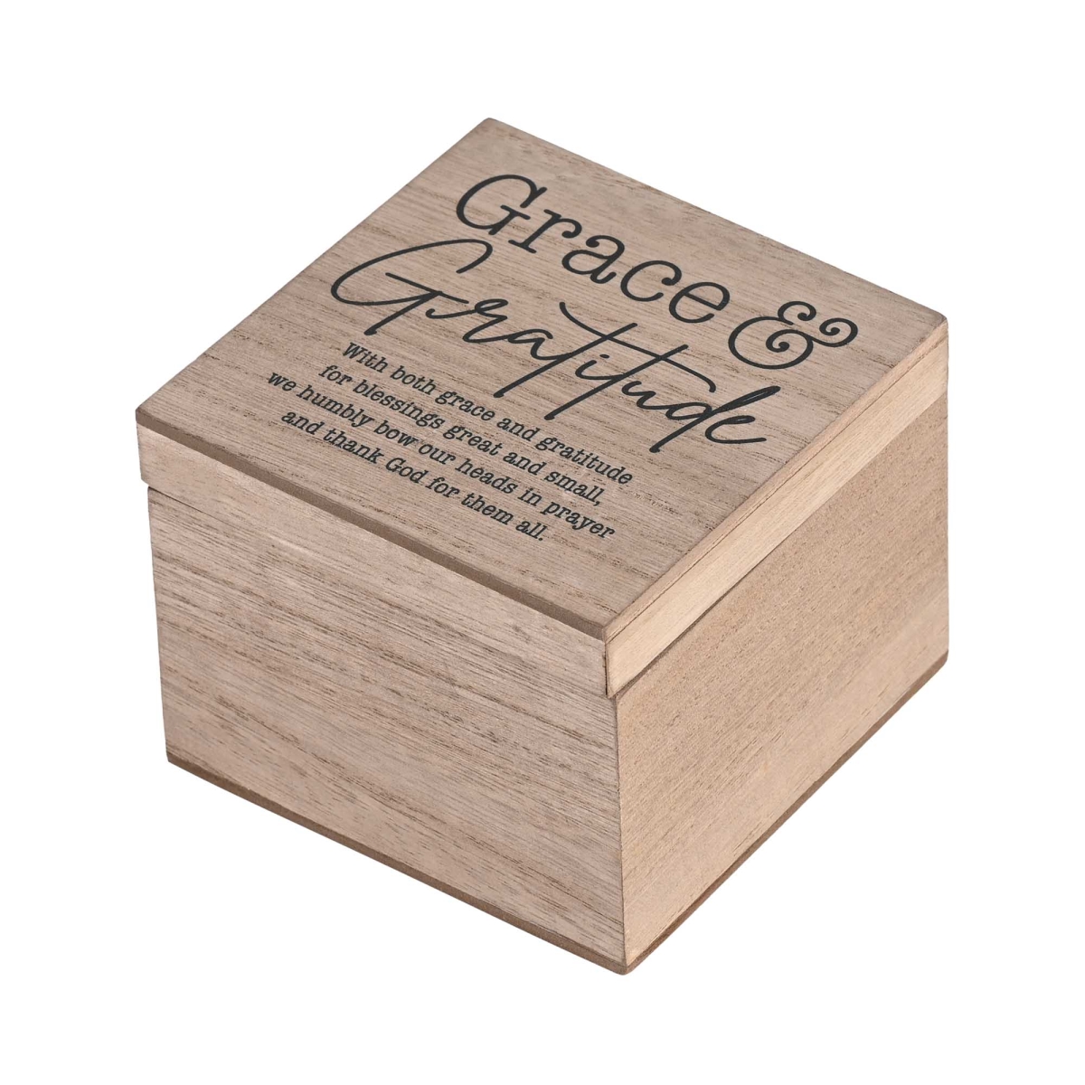 WOODBOX44-4 Keepsake Box Grace & Gratitude MDF 4x4