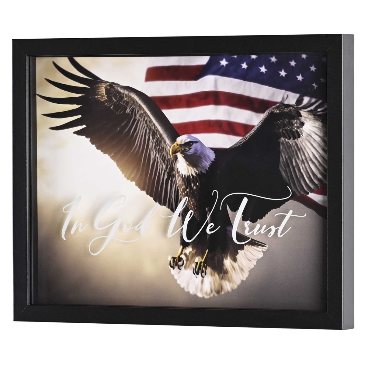 FRMWDBL-1411-78 Framed Wall Art Eagle In God We Trust