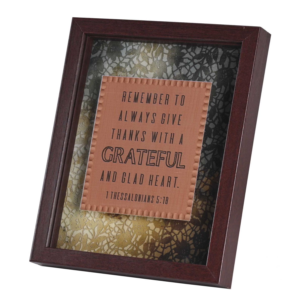 FRMWDWAL-810-16 Framed Wall Art Always Give Thanks 8x10