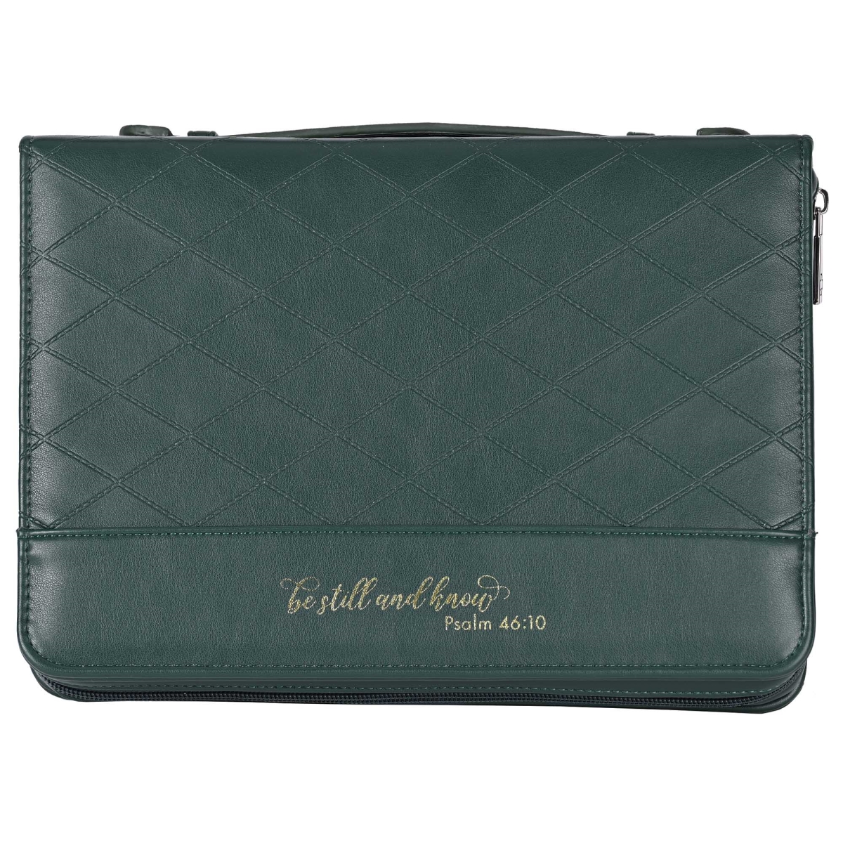 27789XL Bible Case Quilted Be Still Green XLarge