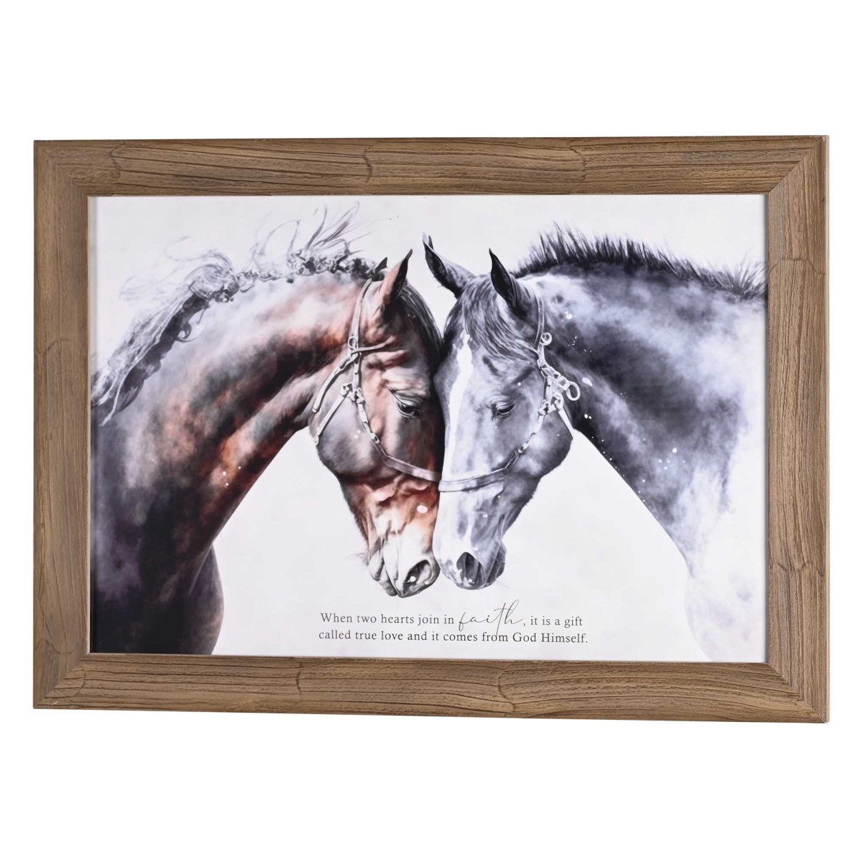Picture of Dicksons 28BW-2416-853 Framed Wall Art Horse Two Hearts Faith