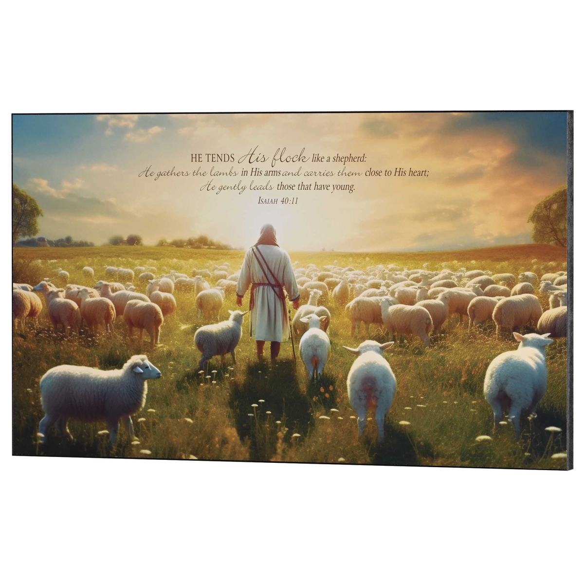 PLK2012-369 Wall Plaque Jesus & His Sheep Isa. 40:11