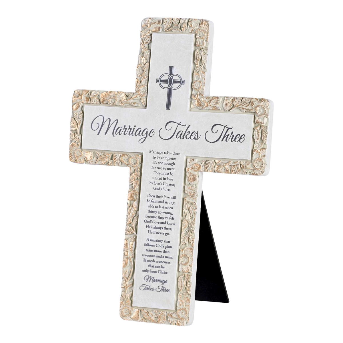 Tabletop Cross Marriage Takes Three Poem