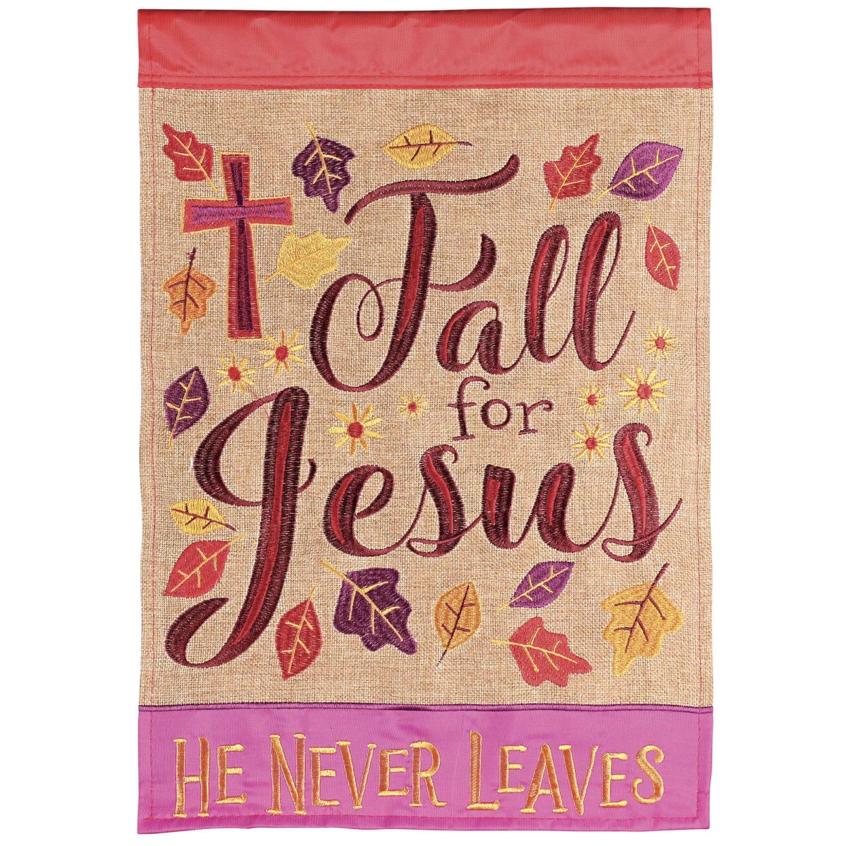M001968 Flag Fall For Jesus He Never 29x42