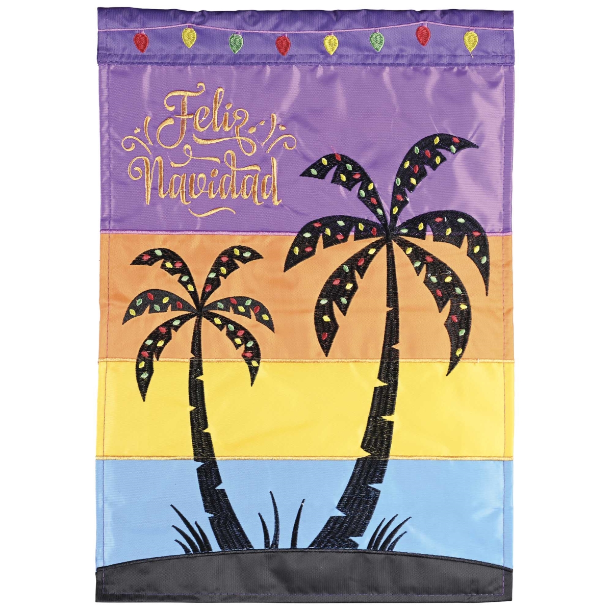 M011990 Flag Palm Tree Feliz Navidad 13x18