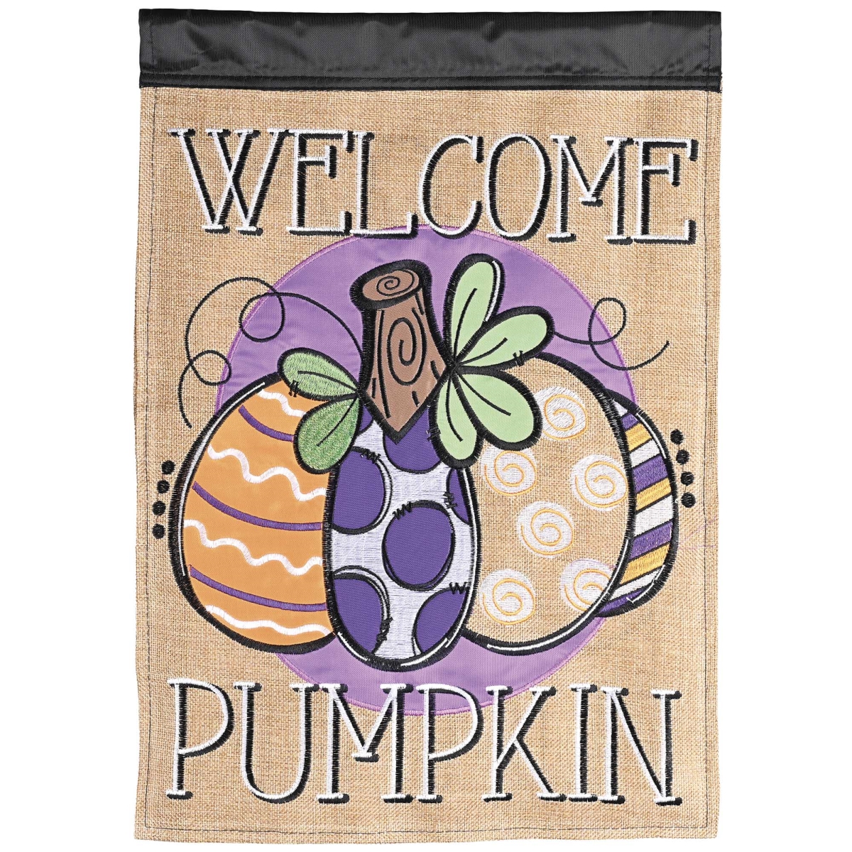 M012021 Flag Welcome Pumpkin 13x18