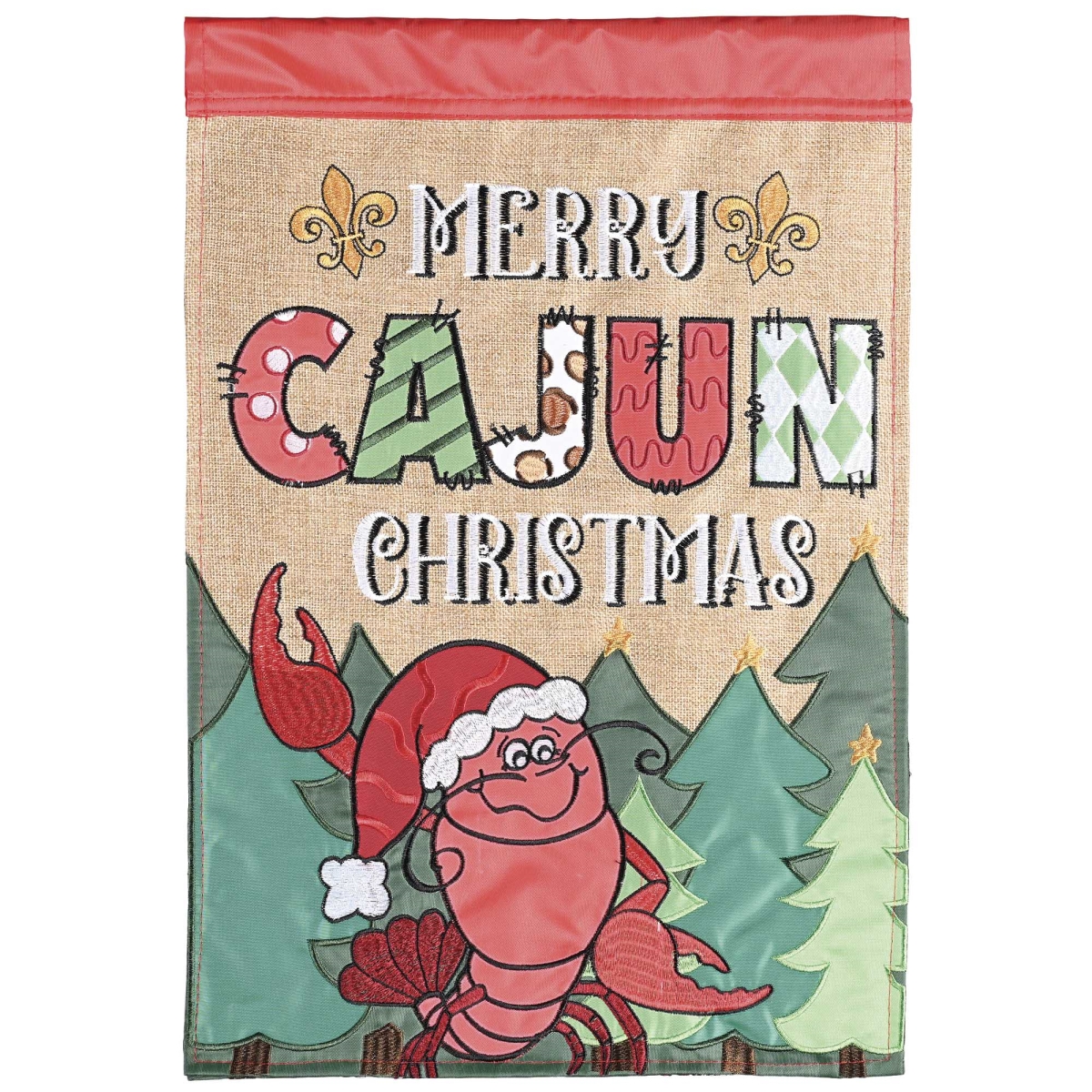 M011999 Flag Crawfish Merry Cajun Christmas