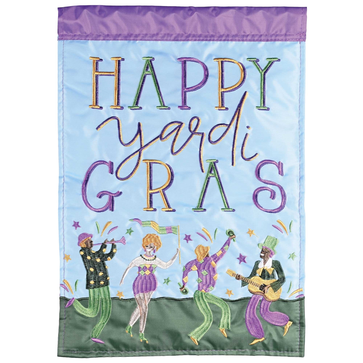 M012000 Flag Happy Yardi Gras 13x18