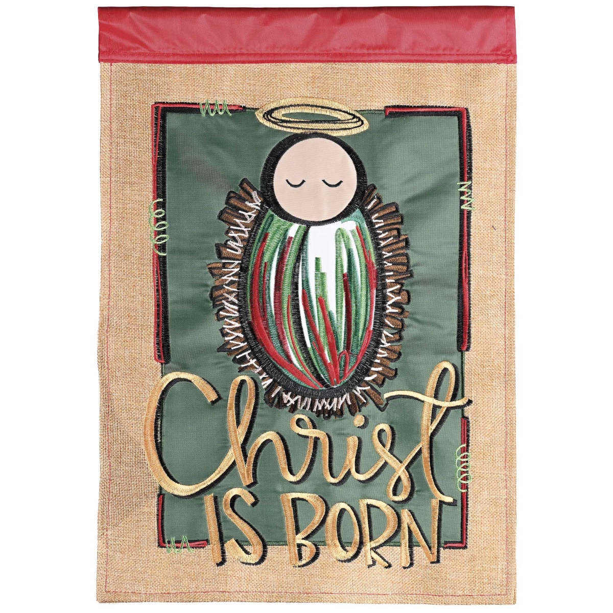 M012022 Flag Christ Is Born 13x18