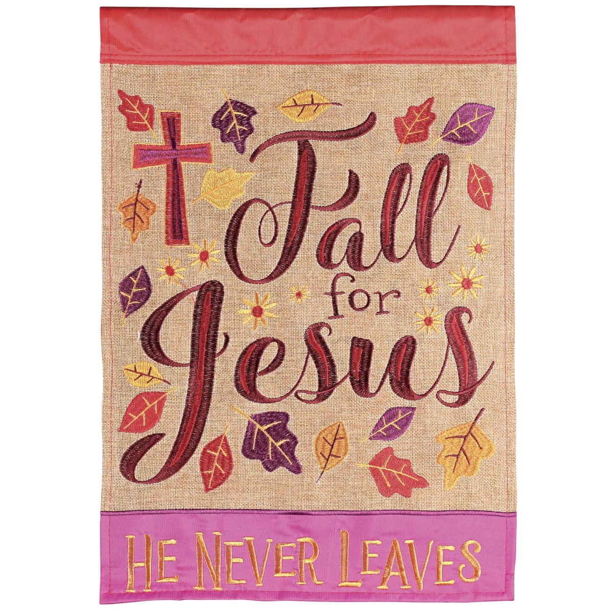 M011968 Flag Fall For Jesus He Never 13x18