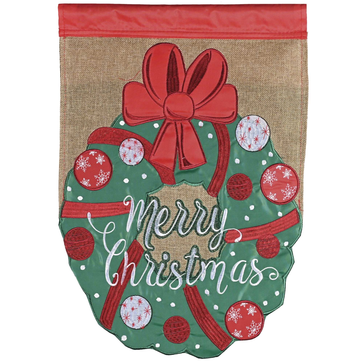 M011982 Flag Wreath Merry Christmas 13x18