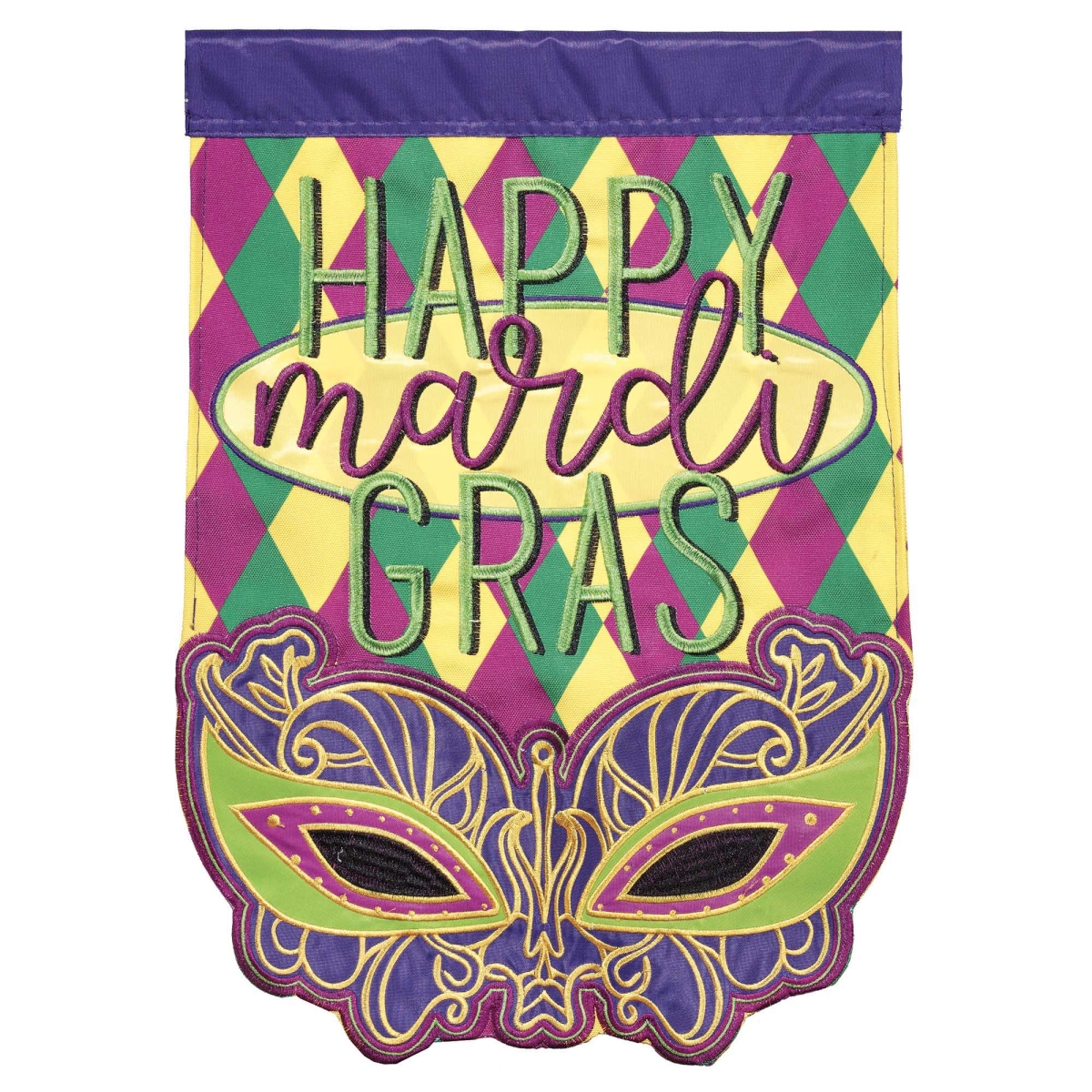 M001384 Flag Mardi Gras Mask 29x42