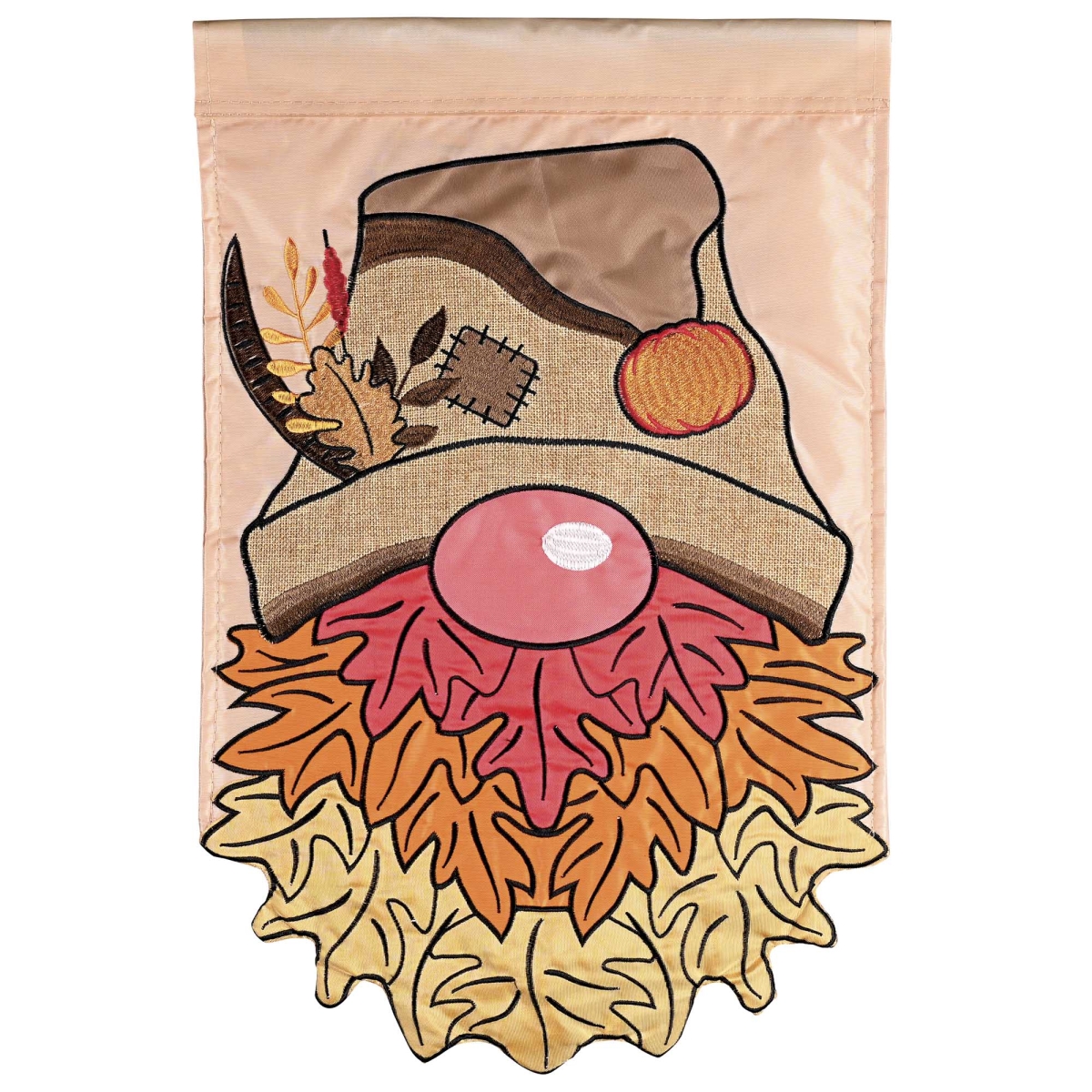 M011973 Flag Fall Leaves Gnome 13x18